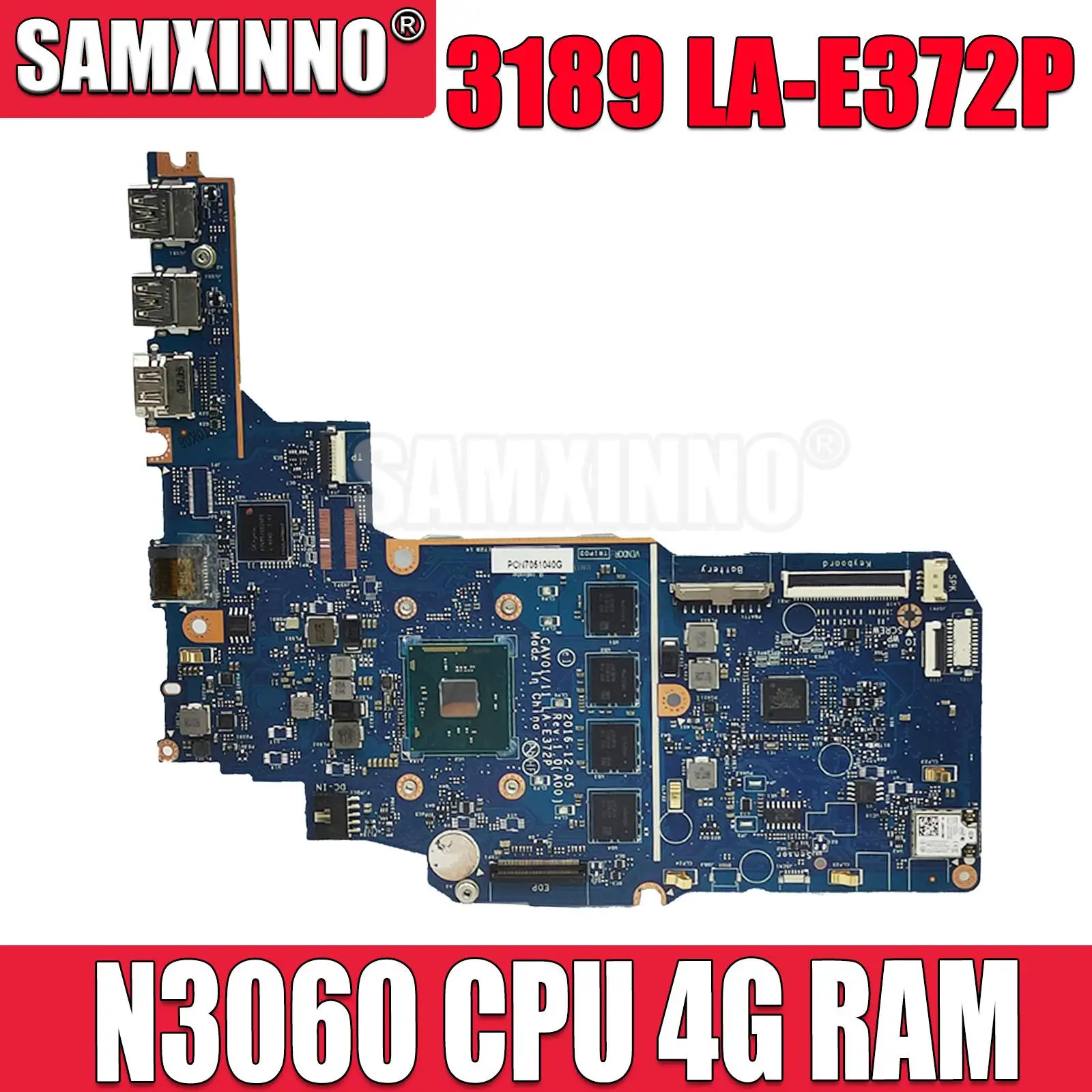 Материнская плата для ноутбука DELL Inspiron 3180 3189 Celeron N3060, материнская плата CN-06V9N5 06V9N5 LA-E372P 4 Гб ОЗУ 16 ГБ/32 ГБ SSD