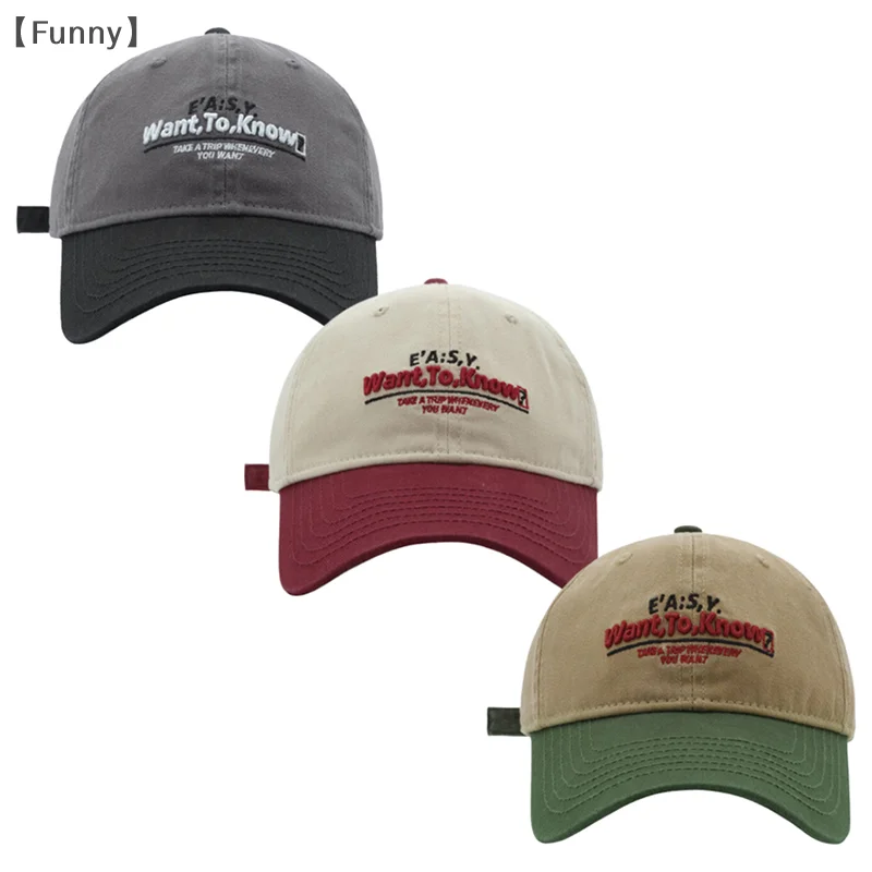 Big Head Sports Hat Women Versatile Embroidery Contrasting Baseball Cap Men Outdoor Leisure Sunshade Adjustable Hip-hop Hat