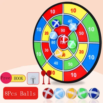 Montessori Dart Board Target Sports Games Toys For Children 3 6 Years Outdoor Educational Toy Sticky Balls Throw Dart Board Toys