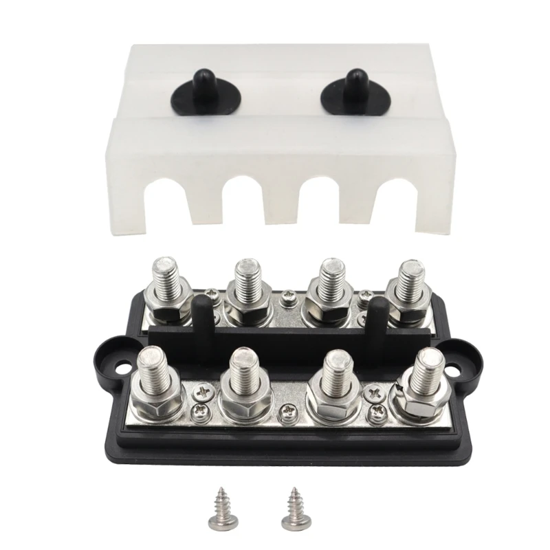 

4 Post Power Distribution Block Terminal Screw Bus Bar High Current Wiring Stud Battery Junction Block for RV Car