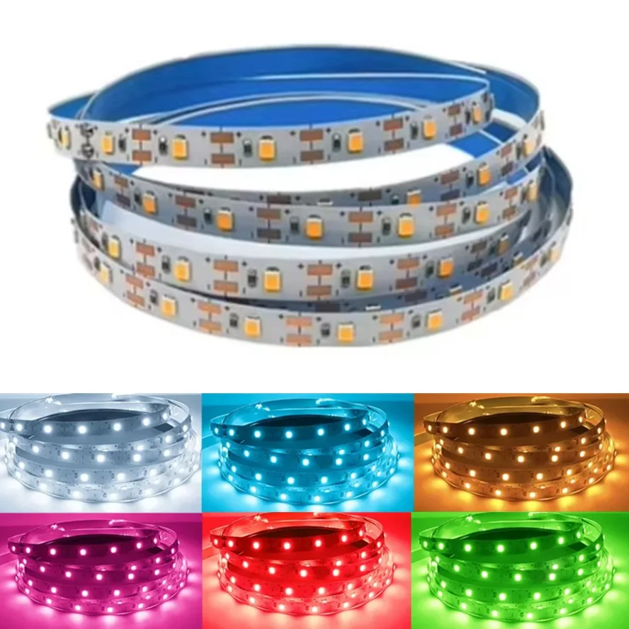 LED Strip 60LEDs/m DC12V SMD2835 Home Strip Red Blue Green Yellow Pink Warm White Flexible Cuttable Soft Lamp Bar For Home Decor