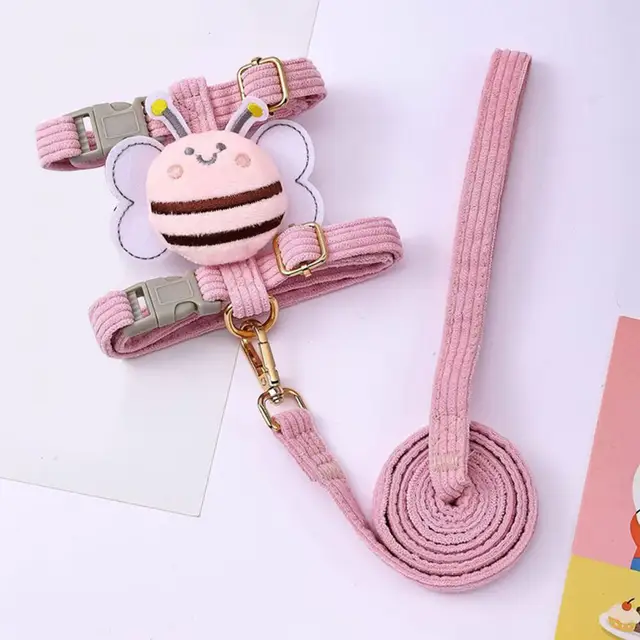 Suitable for Small Pets Anti-escape Cat Strap Adjustable Cartoon Bee Cat Harness Leash Set for Small to Medium Pets for Dogs 6