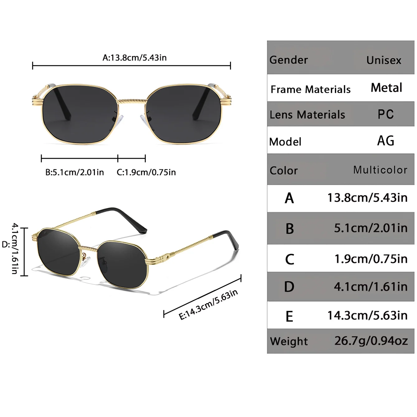 Retro Metal Fishing Sunglasses Black Round UV400 Protection
