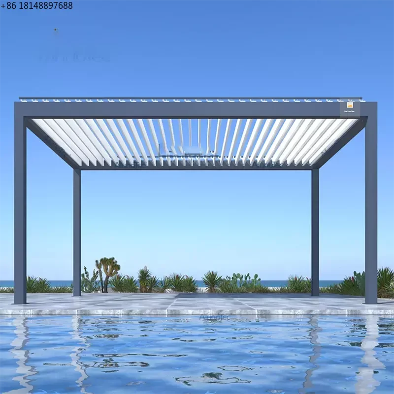 

Wholesale Electric Bioclimatic Louvre Roof Waterproof Louvered Aluminum Outdoor Gazebo Pergola