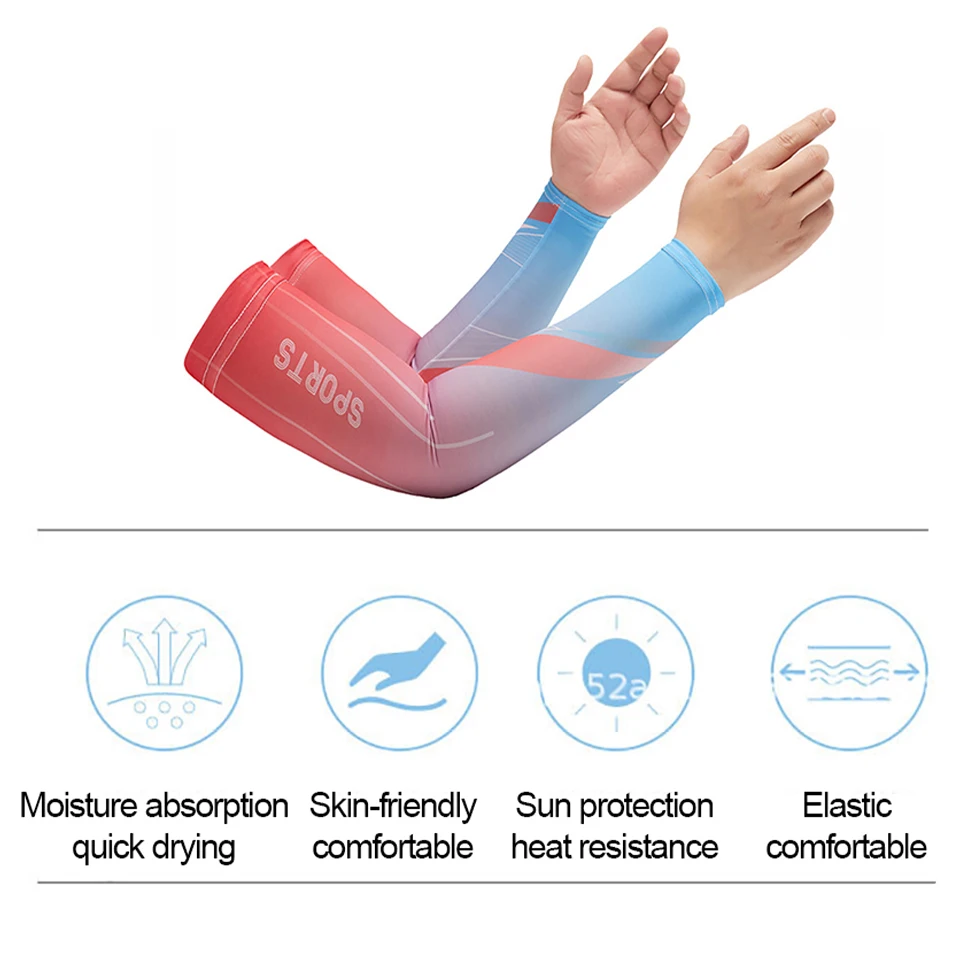 GTUBIKE Cycling Ice Sleeves for Men Summer Sports Ultraviolet-proof Cuff Driving Sun Protection Arm Sleeves Hiking Fishing