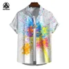 2024 Hip Hop Men's Hawaiian Shirts Oversized Short Sleeve Tops Graffiti Print Clothing Resort Casual For Male Shirts 5XL Tees 3