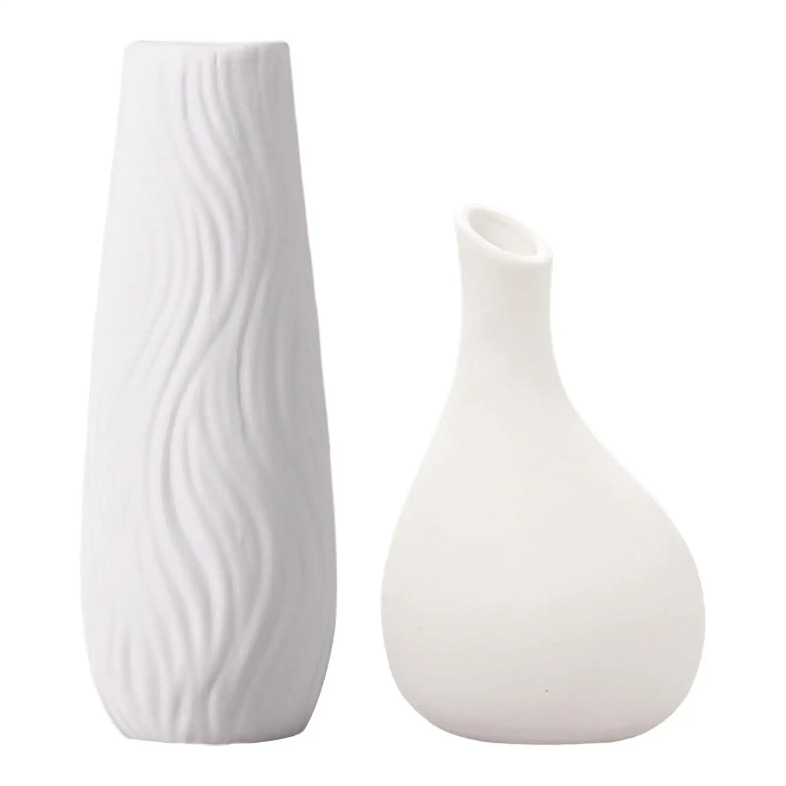 European Style Vase Ceramic White Desktop Centerpiece Minimalist Vase for Bathroom Kitchen Bedroom Shelf Home Decoration