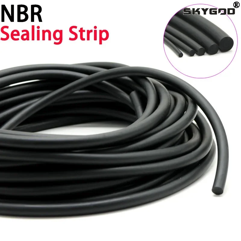 2/5/10M Dia 1-10mm Solid NBR Sealing Strip Oil Resistance Nitrile Rubber Round Strip NBR nbr sealing strip