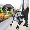 Multi-Functional Folding Walking Trolley - Aluminum Alloy Four-Wheel Walker, Comfortable Seating and Shock Absorber 1
