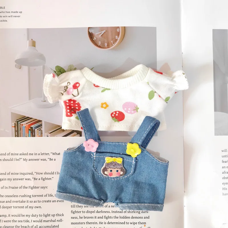 thumbnail image 1 of Ropa y accesorios para muñecas de peluche de 17 cm, minimuñecas de peluche, para muñecas ídolos de Corea del Kpop, Exo, Labubu, camisetas, pantalones, ropa, regalo para niños, 1 of 5
