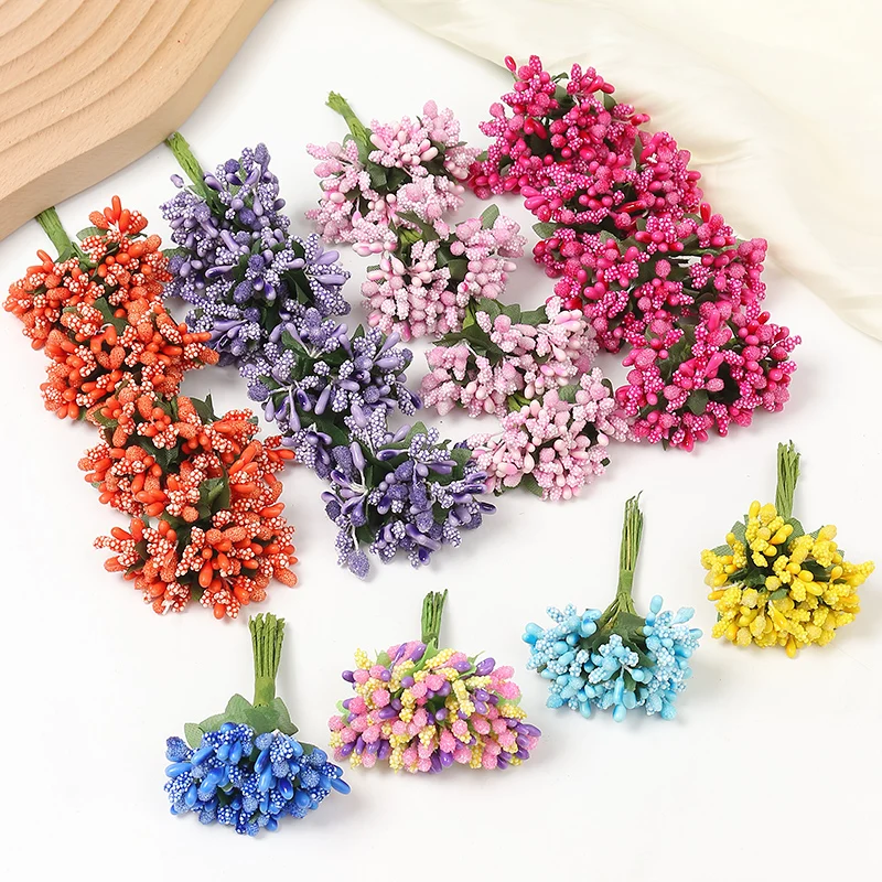 Artificial Flowers Stamen Bouquet for Home Room Decor Wedding Marriage Decoration Garland Mother's Day Gift Scrapbook Accessory artificial plants artificial flowers artificial flower bouquet artificial flower