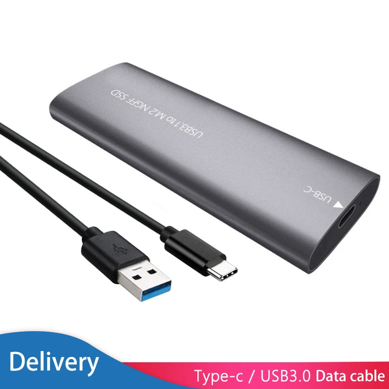 UTHAI M.2 Hard Drive Case USB3.0 Type-C to M.2 NGFF/NVME Solid-State Drive Case Metal External Portable Hard T23