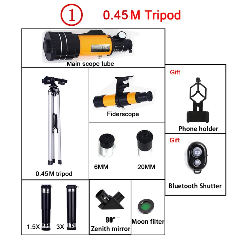 F30070M Professional Astronomical Telescope AZM70300  HD High-Power Portable Tripod  150 Times Zoom Night Vision View Moon Star 5