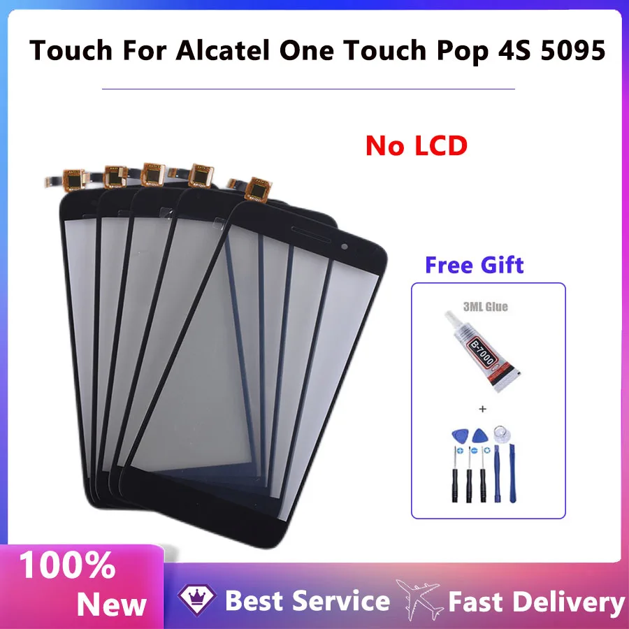 Per Alcatel One Touch Pop 4S 5095 5095Y Ot5095 5095B 5095I 5095K Lente In Vetro Touch Screen Pannello In Vetro Digitalizzatore No Lcd