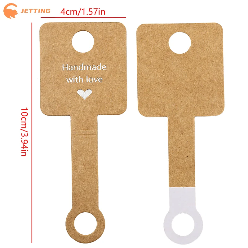 50개 4x10cm 자가 접착 팔찌 디스플레이 카드 보석 홀더 종이 파우치 소규모 비즈니스 포장 재료 용품