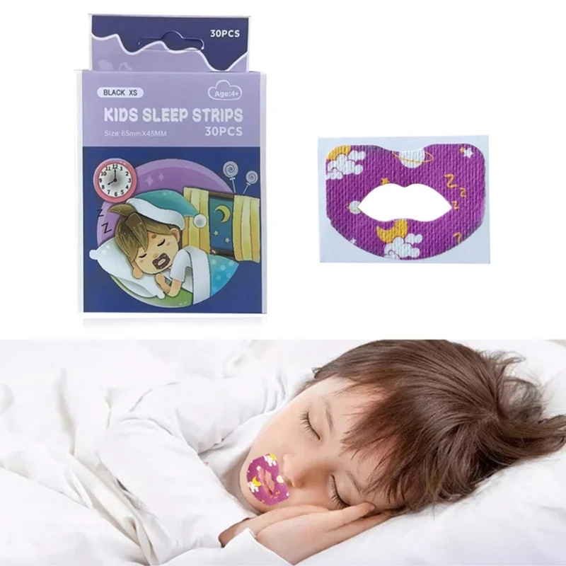 30Pcs Sleep Strips Anti-Snoring Mouth Tape Sleep Sticker Children Snore Reducing Aids Nose Breathing Sticker for Toddler
