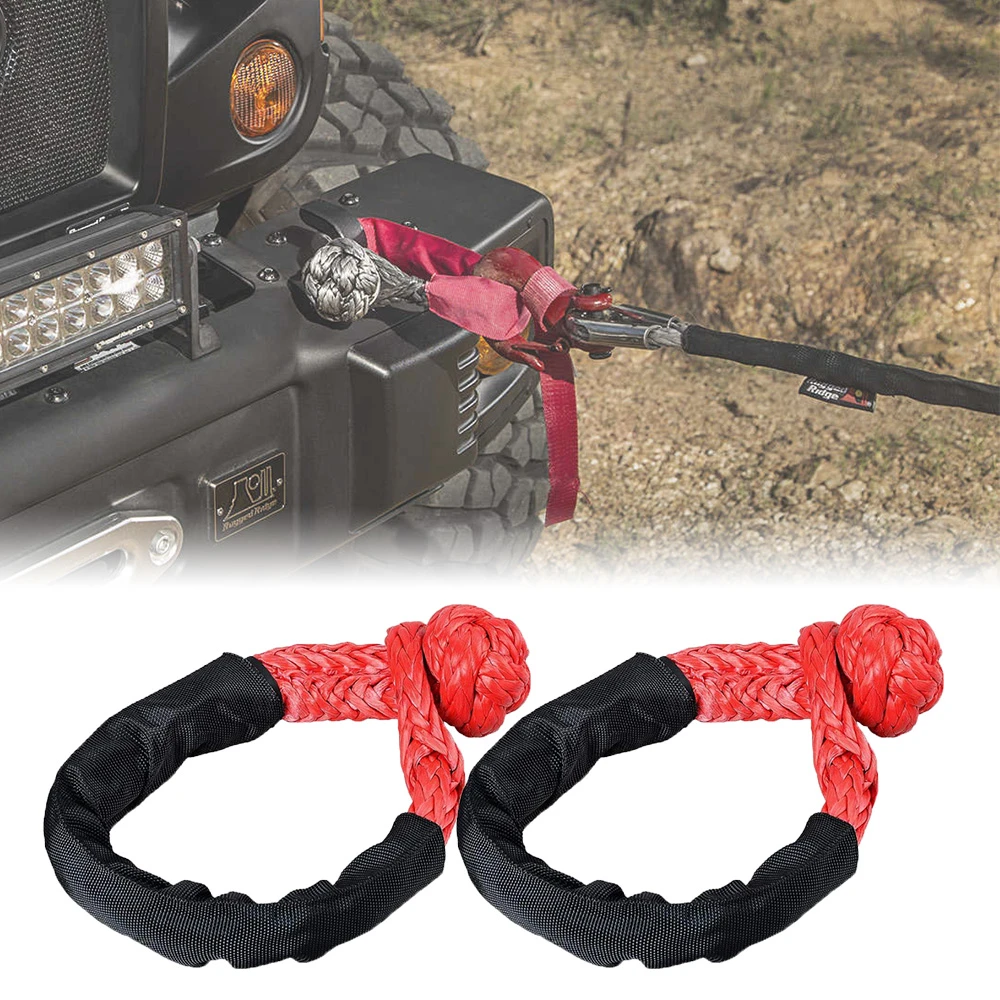 Rope Shackle Synthetic Car Flexible Shackles 38,000lbs Recovery Ring