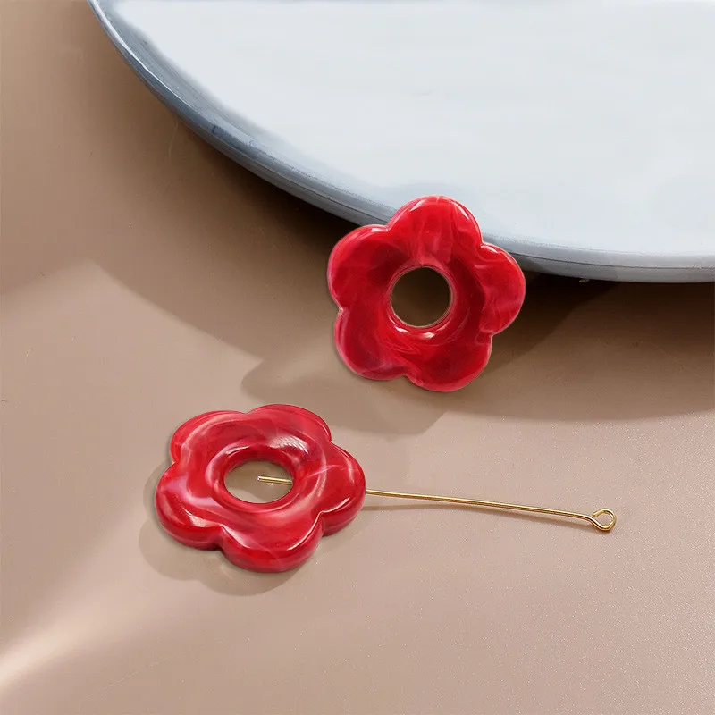 의류용 아크릴 꽃, 머리 장식 귀걸이 액세서리, DIY 쥬얼리 제작 재료, 27mm, 10 개