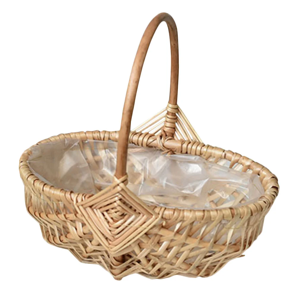 

Wedding Flower Stand Basket Hand-Woven Holder Portable Wicker Containers for Food Baskets