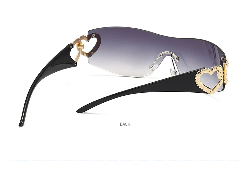 Damen mode trend sonnenbrille randlose einteilige luxus sonnenbrille fahren reise brille 2023 – Detail 10