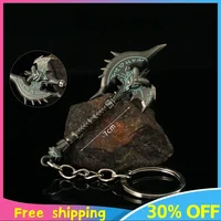 New 7cm World of Warcraft Weapon Keychain Shadowmourne Axe Azeroth Game Peripheral Metal Model Keychain Ornament Craft Gift Toys 1