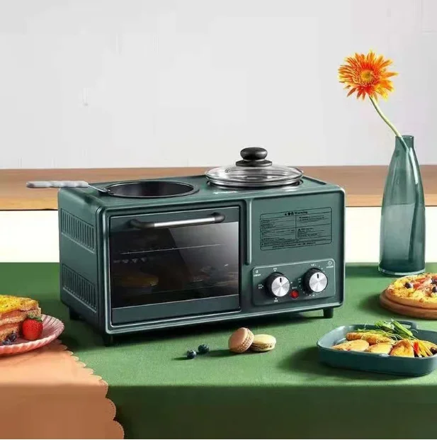 Multifunctional 4-in-1 Breakfast Machine New Three-in-One Electric Oven Toaster Bread Pizza Cake Coffee Maker Home Hotel Use US 3