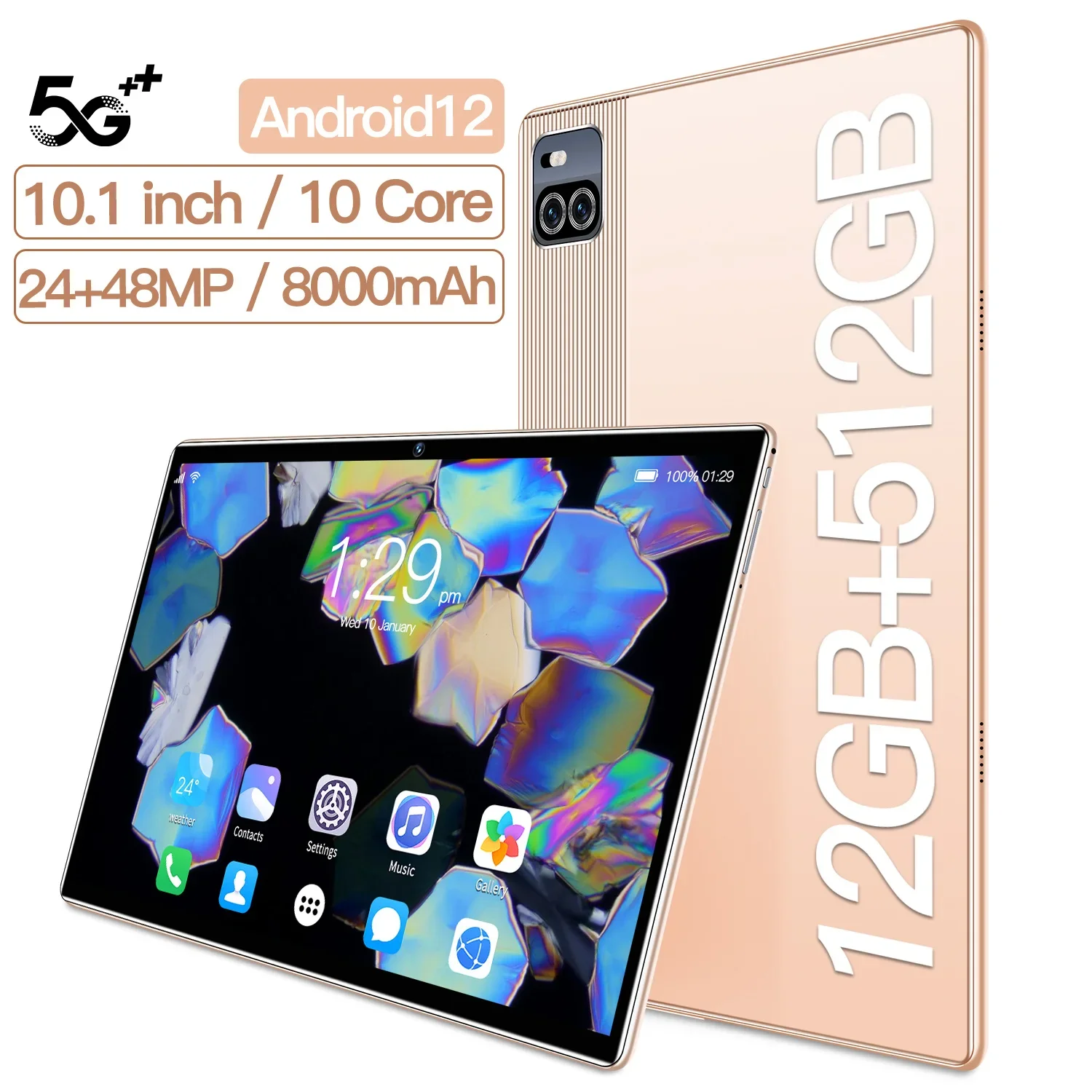 NEW Tablet Pad Pro 12GB RAM 512GB ROM 10.1 Inch HD Display Android 12 4G/5G Dual SIM Card Slot 8000mAh Battery Original Tablets