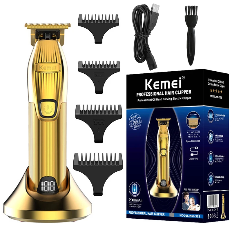 Kemei Professional electirc hair clipper barber shop rechargeable Beard hair timmer for men cordless cutting machine