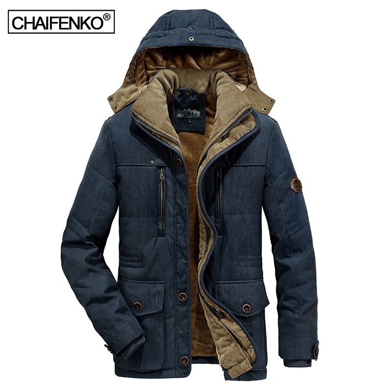 Men2023WinterNewWindproofHoodedFleeceThickWarmParkaCoat