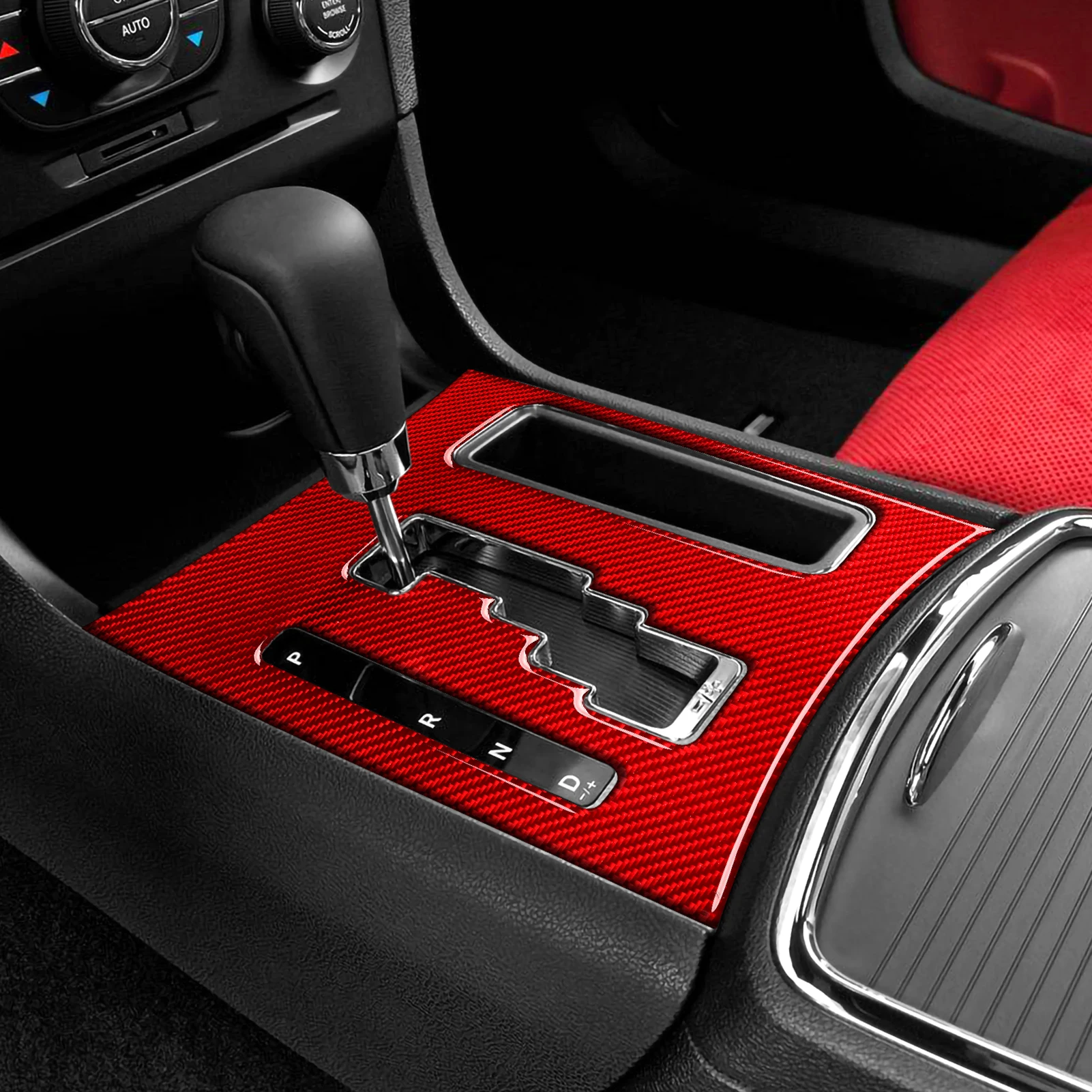 크라이슬러 300 (2011-2014) 센터 콘솔 기어 시프트 패널 소프트 카본 파이버 인테리어 스티커 자동차 트림 액세서리