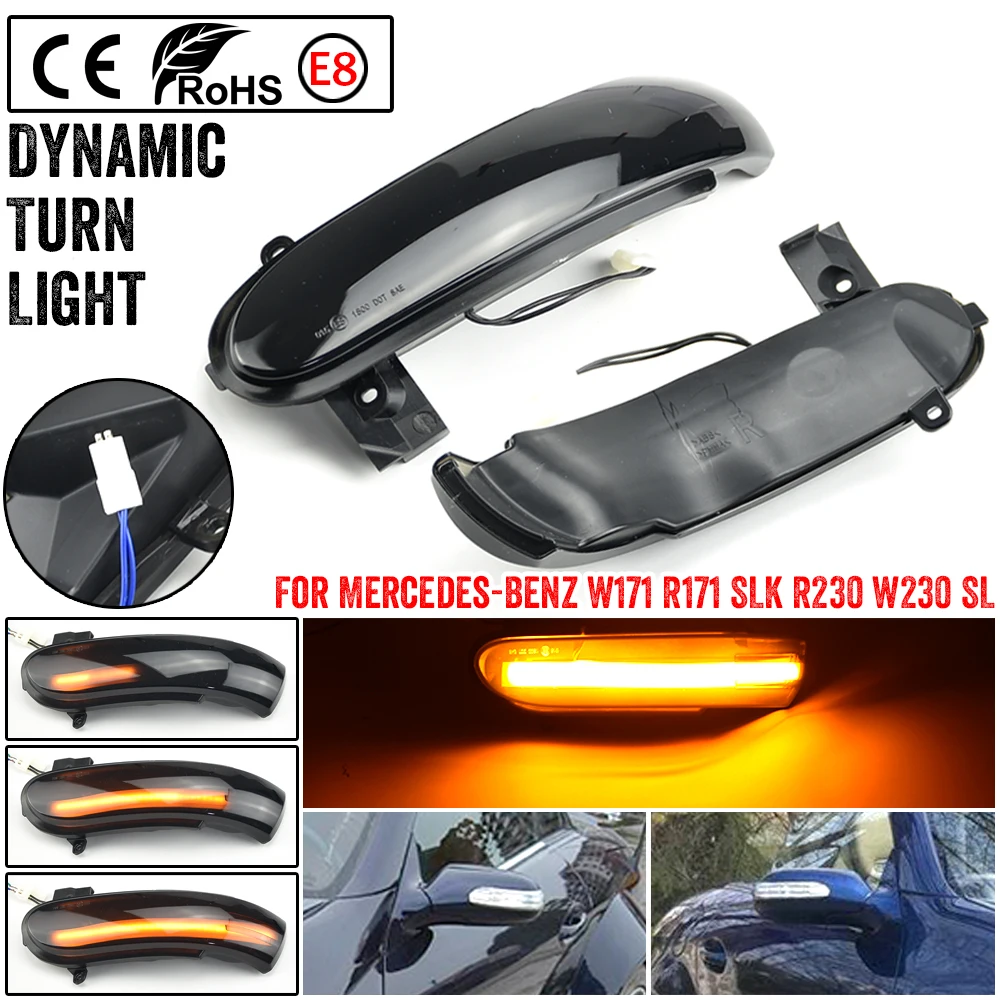 

For Mercedes Benz SLK SL Class R171 W171 R171 W171 Dynamic Indicator Turn Signal Light Rearview Mirror Sequential Blinker Lamp