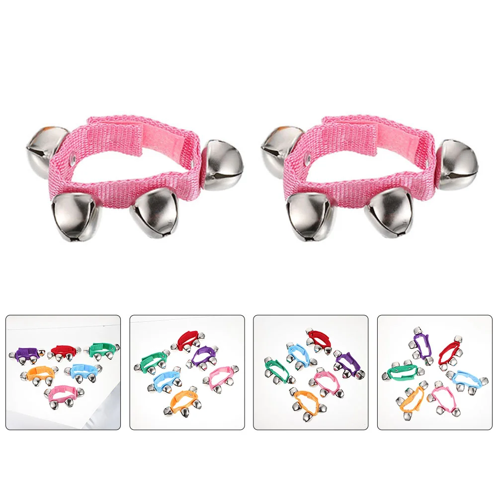 2 Pcs Orff Kids Handbells Jingle Wristband The Toys for Polyester Child