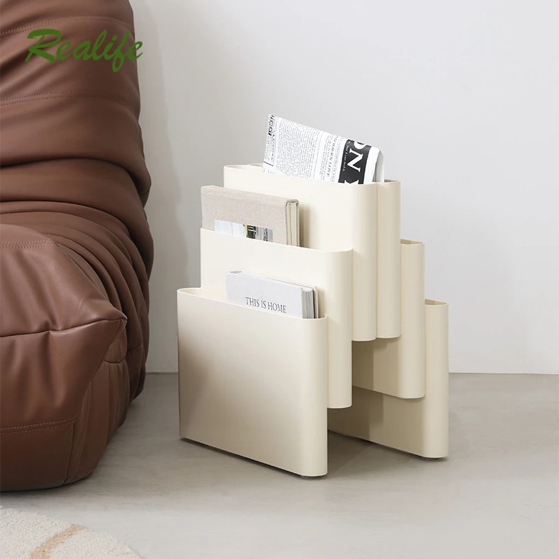 Realife Nordic Creative Home Bookshelves Ins Vintage Floor standing Magazine Shelves Book Shelves Plastic Photography