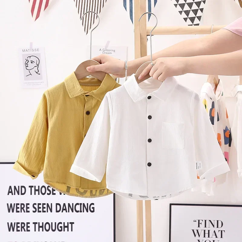 Boy Shirt Clothes Spring Thin Blouses Kids Clothing Toddler Casual Cotton Tops 1 2 3 4 Years Children Long Sleeves Shirt