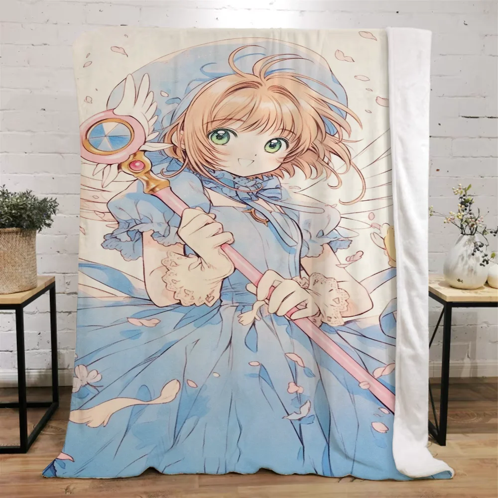 Cardcaptor Sakura Knitted Blanket King Size Microfiber Bedding Fluffy Soft Blankets and Throws Bed Throw Interior for Home Knee 3