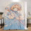 Cardcaptor Sakura Knitted Blanket King Size Microfiber Bedding Fluffy Soft Blankets and Throws Bed Throw Interior for Home Knee 3