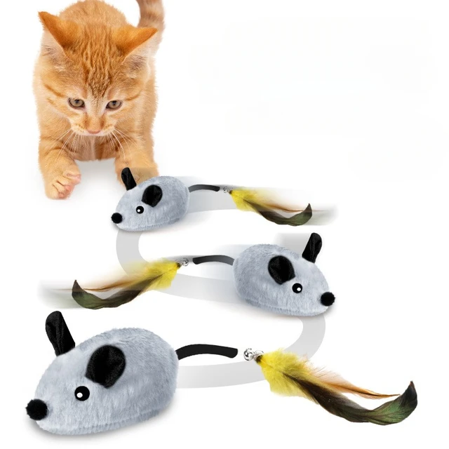 Automatic Sensing Moving Mouse Interactive Cat Toys Electronic Remote Squeaky Cat Toy For Kitten USB Rechargeable Pet Plush Toy 2