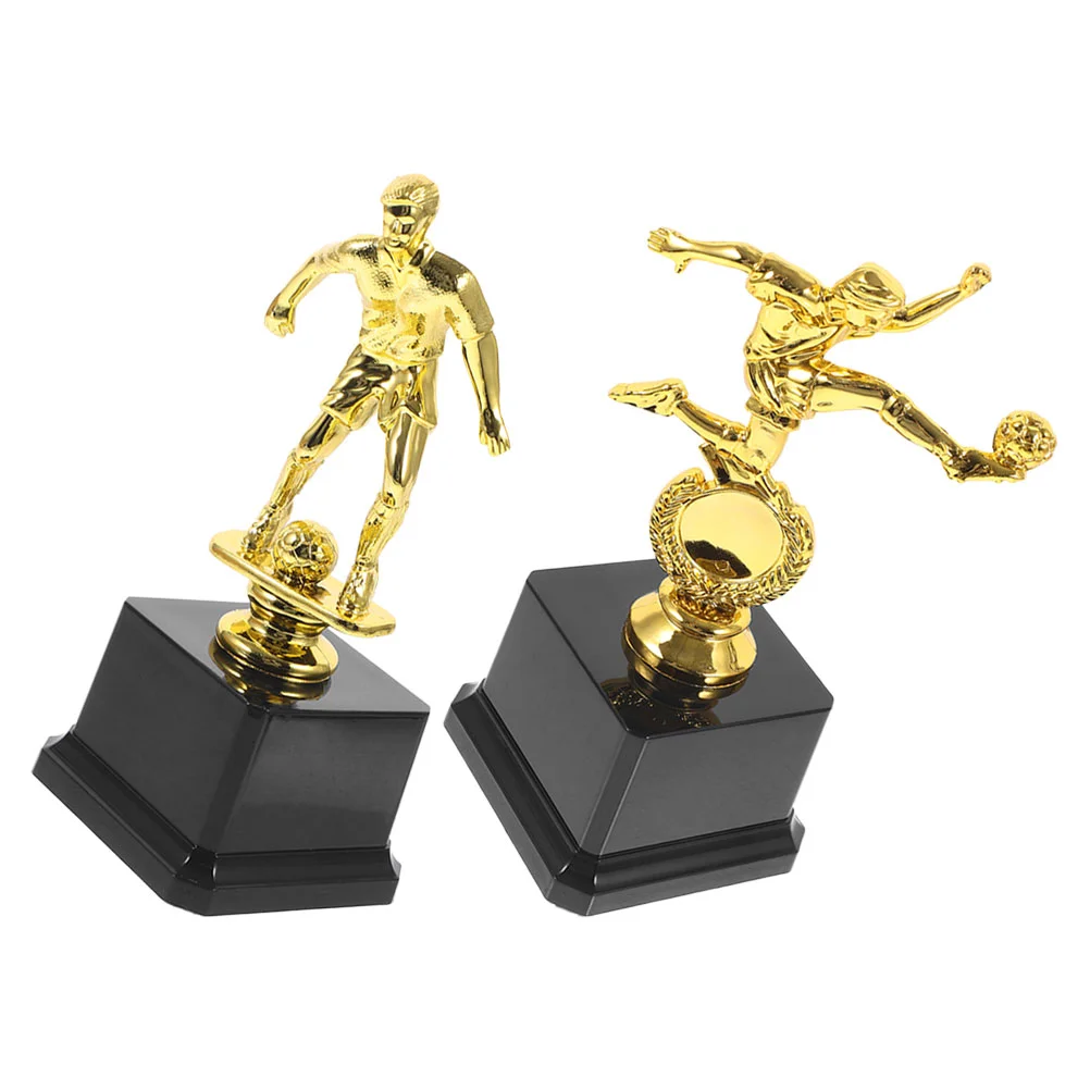 2Pcs Football Trophies Awards School Competition Plastic Mini Trophy Cups Sports Souvenirs Gifts Kids Sports Awards