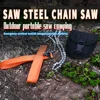 24 Inch Manual Tree Limb Chain Saw Folding Logging Saws Sharp Manual Steel Rope Chain Saw for Camping/Hiking/Fishing/Picnic Use 1