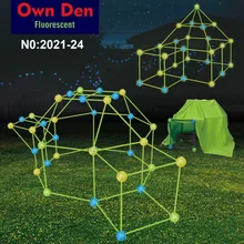 DIY 텐트 키즈 건설 요새 장난감, 성 터널 빌딩 텐트 키트, 크리스마스 선물 빌딩 블록용 3D 플레이 하우스 빌딩 장난감