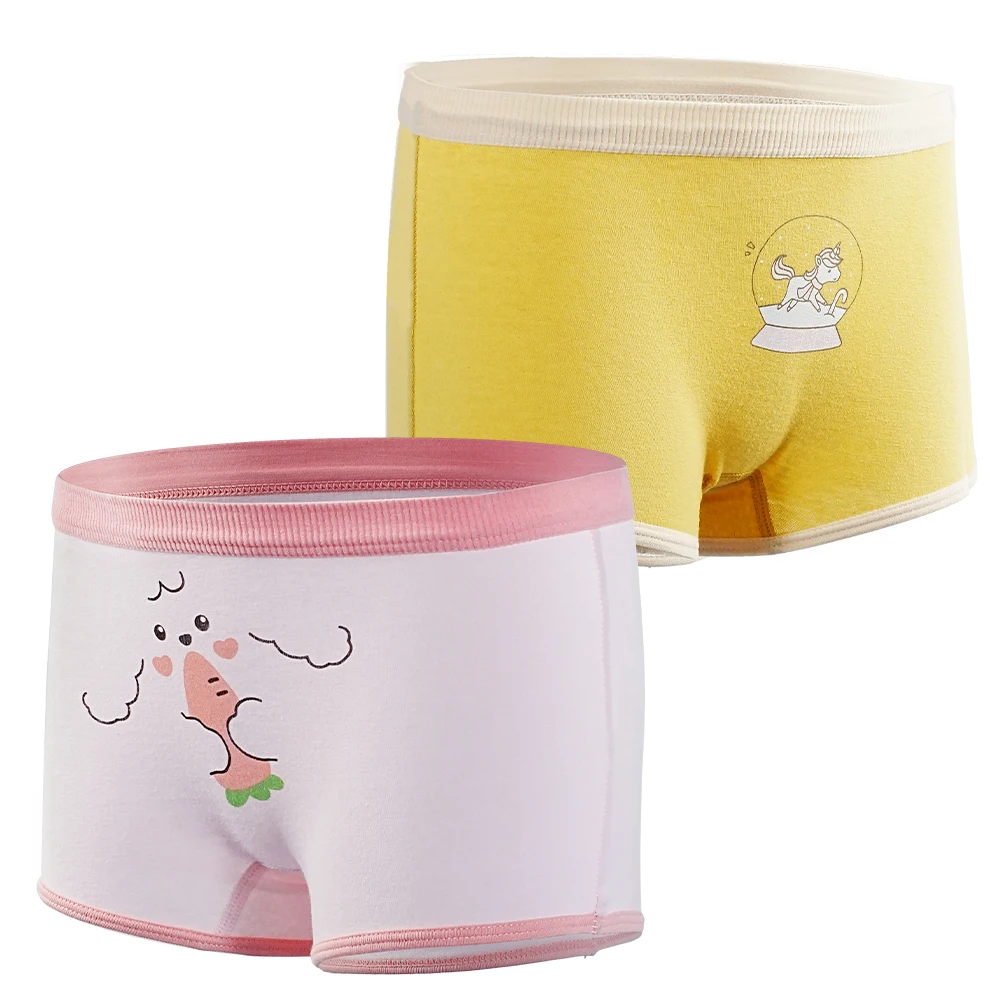Girls Panties 4Pcs/lot Kids Cotton Underwear Children's Briefs Cherry Cartoon Short Floral Cute Pants Baby Dots Underpants 2-12Y