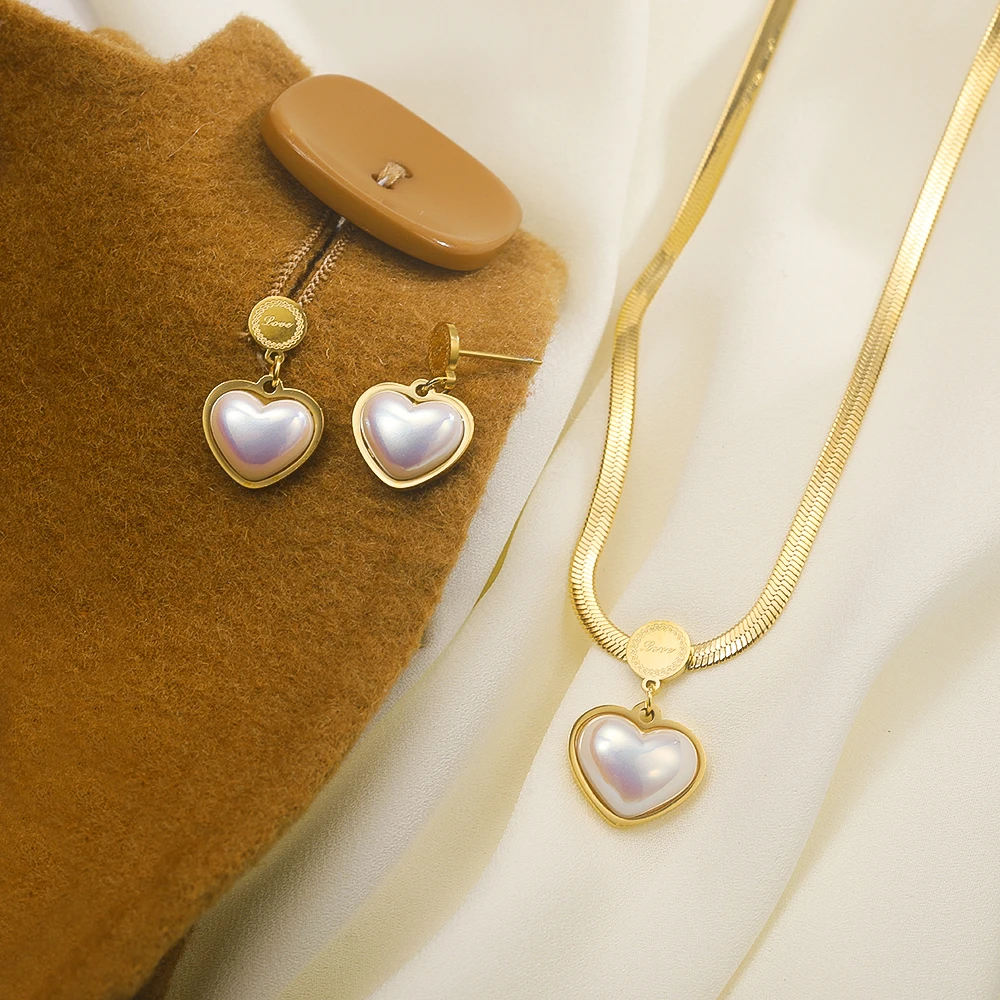 Zalman Romatic Elegant Natural Freshwater Pearls Necklace and Earrings