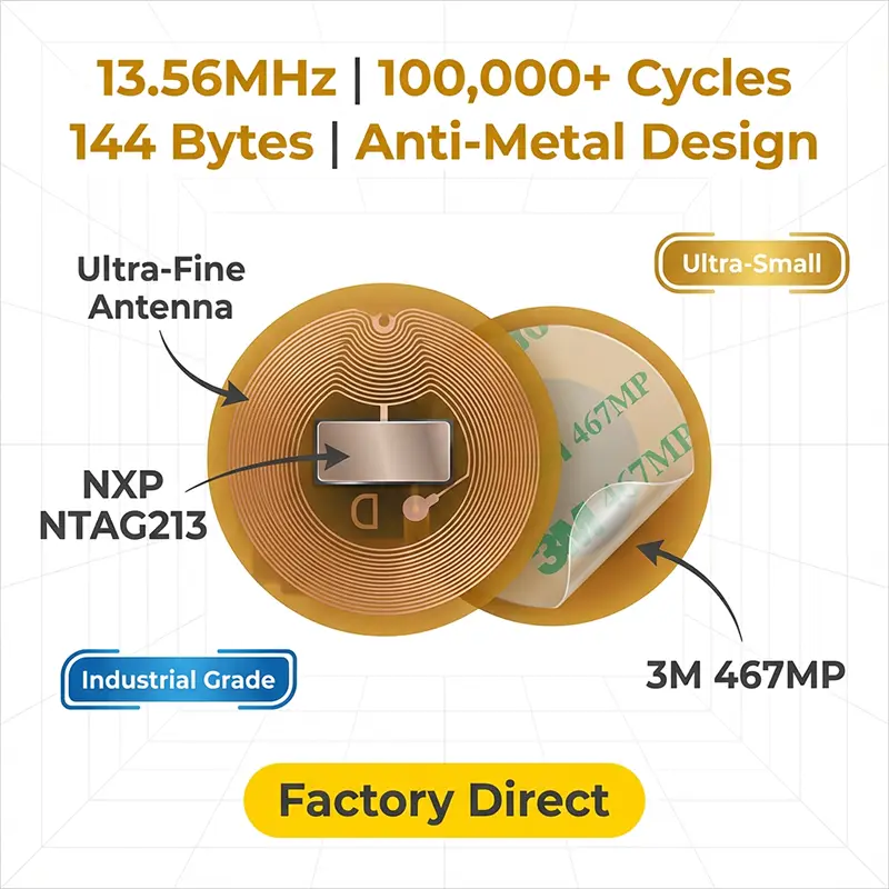 Diameter 6mm NXP NTAG213 NFC Tags  Programmable RFID Stickers Round Waterproof Flexible FPC NFC Labels for Phones Wearables - Image 3