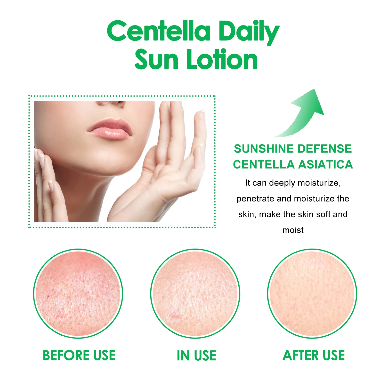 Centella asiatica sunscreen Summer protection moisturizing clear lock moisture mild isolation protective cream