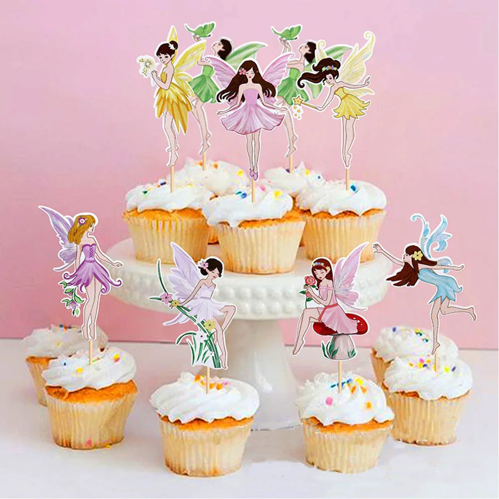 Description Picture 5 of item8PCS/set Flower Fairy Cake Topper Fairy Princess Party Cake Decorations for Sweet Girls Birthday Wedding Party Supplies