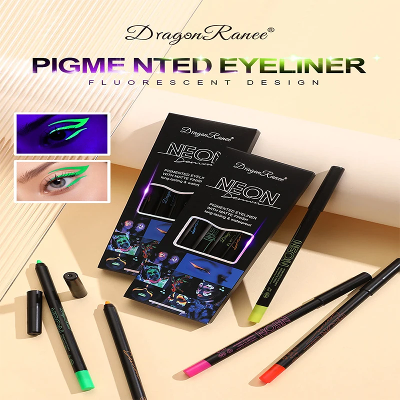 Dragon Ranee 6colors/set Eyeliner Foam Pencil Case Color Fluorescent Eyeshadow Non-smudgy Lasting Halloween costume