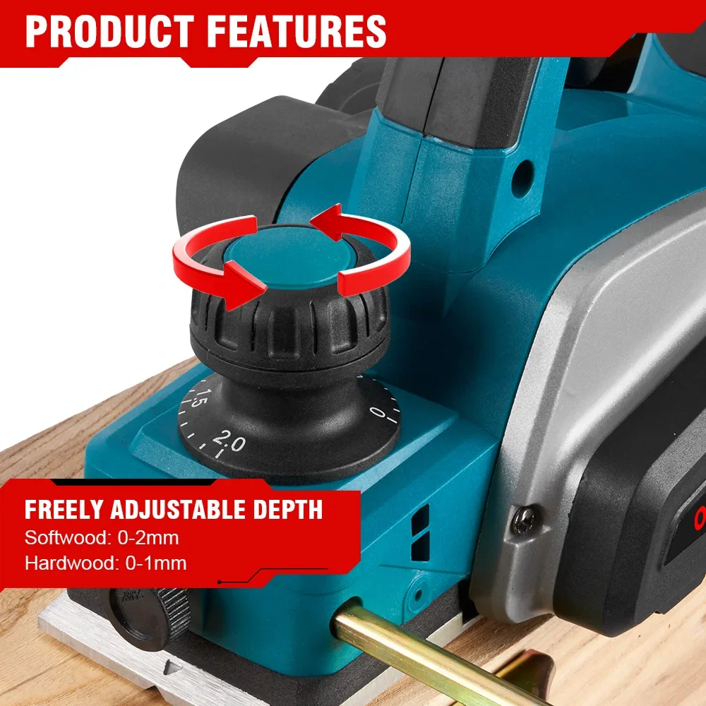 Wood electric planer 30000RPM Brushless Electric Planer Cordless DIY Furniture Cutting Tool Power Planer Woodworking For Makita 18v Battery
