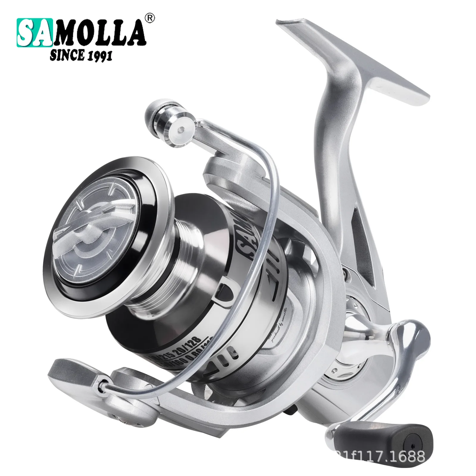 SAMOLLA 스피닝 릴, 최대 드래그 12kg, 6 + 1 볼 베어링, 5.2:1 기어..