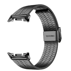 Premium Stainless Steel No - Gap Strap for Galaxy Watch - Elegant Bracelet Band (Black)