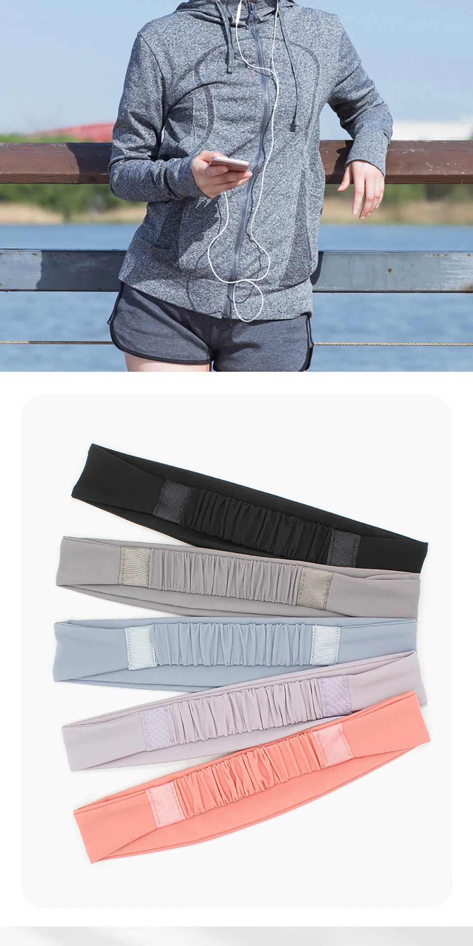 AOLIKES Gym Running Sweatband Sports Headbands Elastic Sweat Head Band Fitness Absorbent Cycling Jog Tennis Yoga Hair Bandage